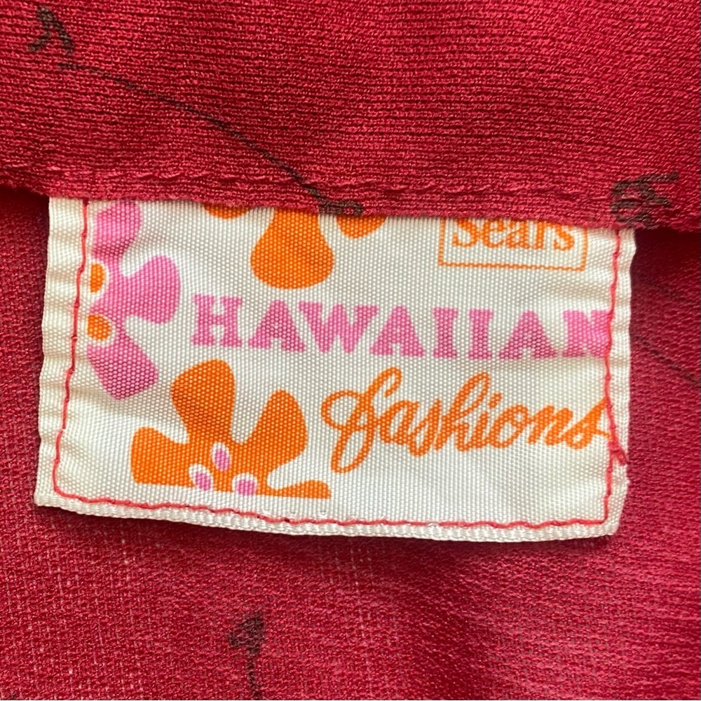 Vintage SEARS Hawaiian Red Floral Print Aloha 70s Maxi Gown Long Slip Dress - Picture 3 of 13